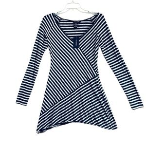 MAX EDITION Striped Dress / Tunic Navy Blue Grey Size Small NWT